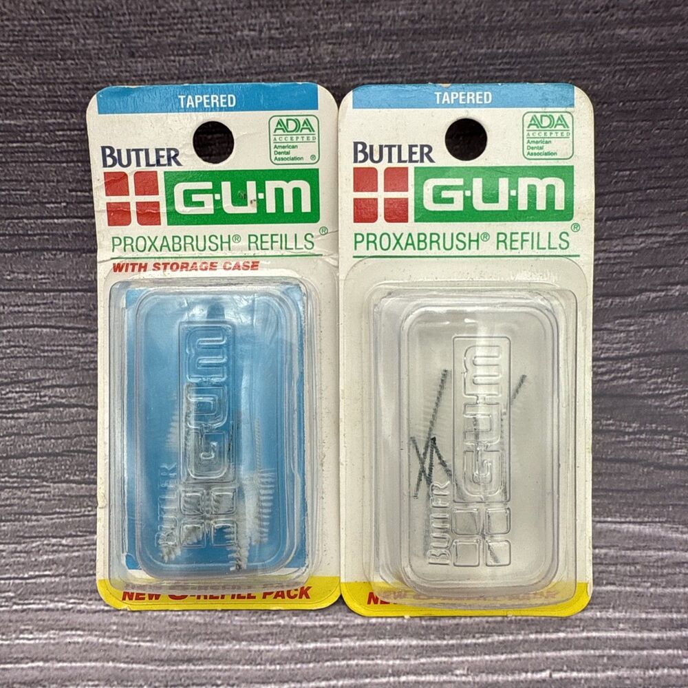 New & Sealed GUM Proxabrush 18 Tapered Refills 614RN with storage case